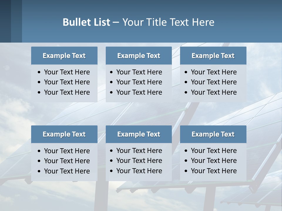 A Row Of Solar Panels On A Sunny Day PowerPoint Template