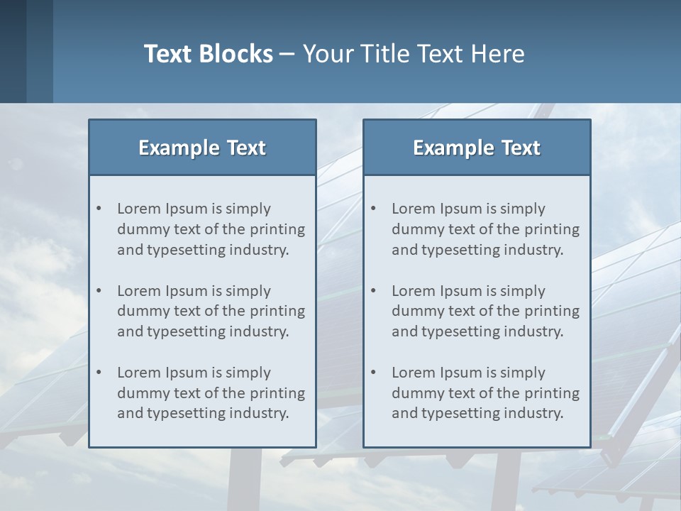 A Row Of Solar Panels On A Sunny Day PowerPoint Template