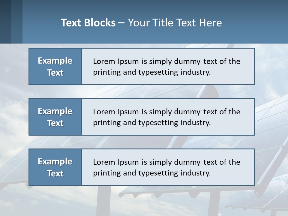 A Row Of Solar Panels On A Sunny Day PowerPoint Template