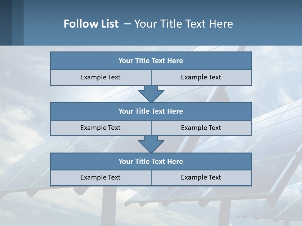 A Row Of Solar Panels On A Sunny Day PowerPoint Template