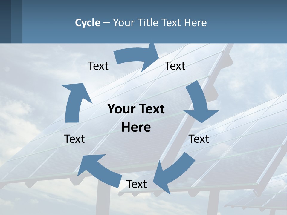 A Row Of Solar Panels On A Sunny Day PowerPoint Template