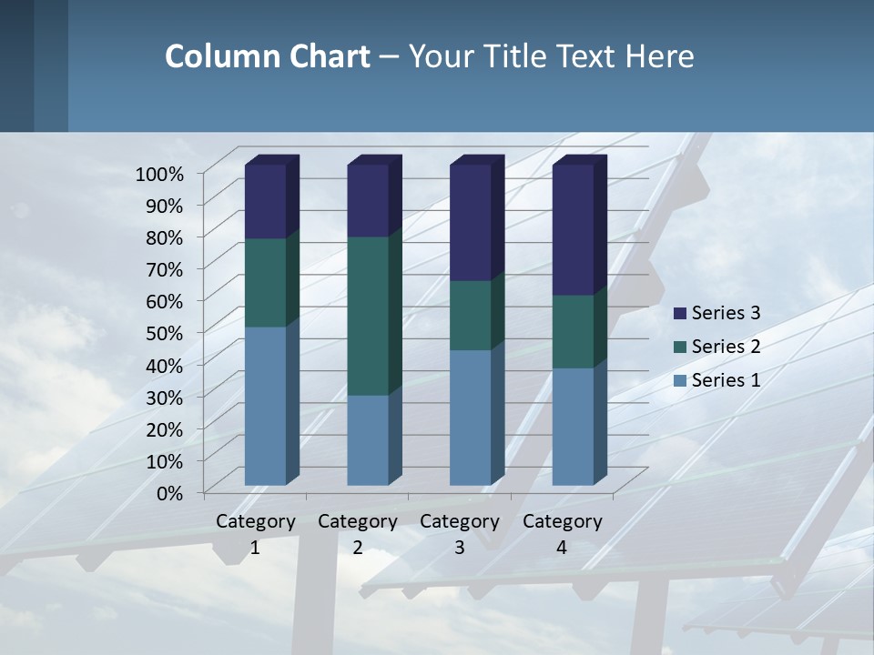 A Row Of Solar Panels On A Sunny Day PowerPoint Template