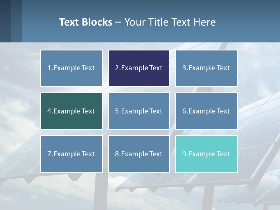 A Row Of Solar Panels On A Sunny Day PowerPoint Template