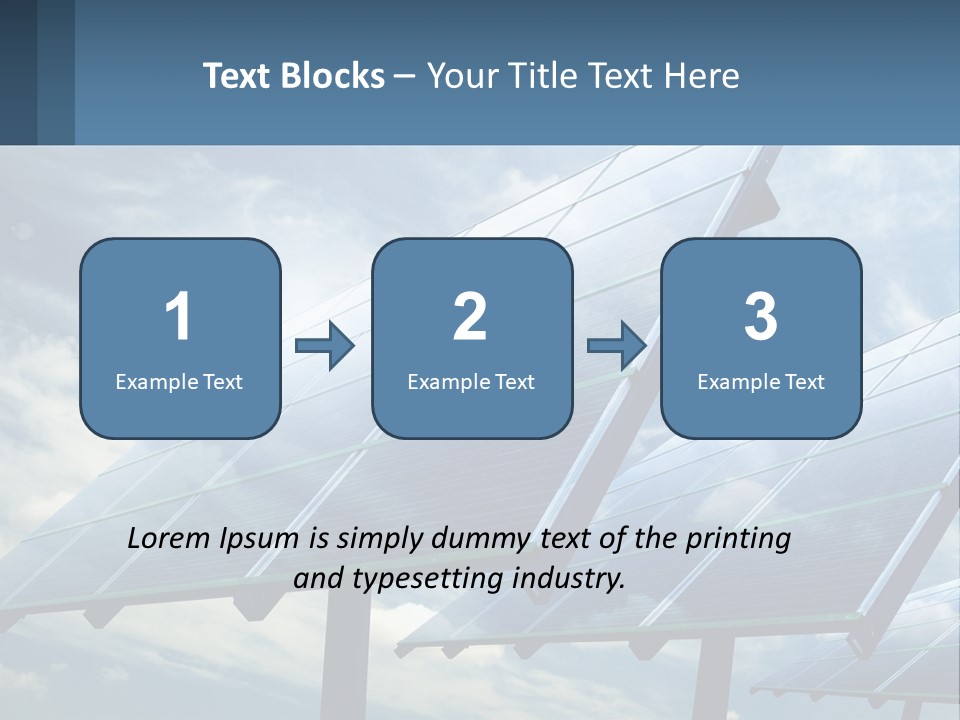 A Row Of Solar Panels On A Sunny Day PowerPoint Template