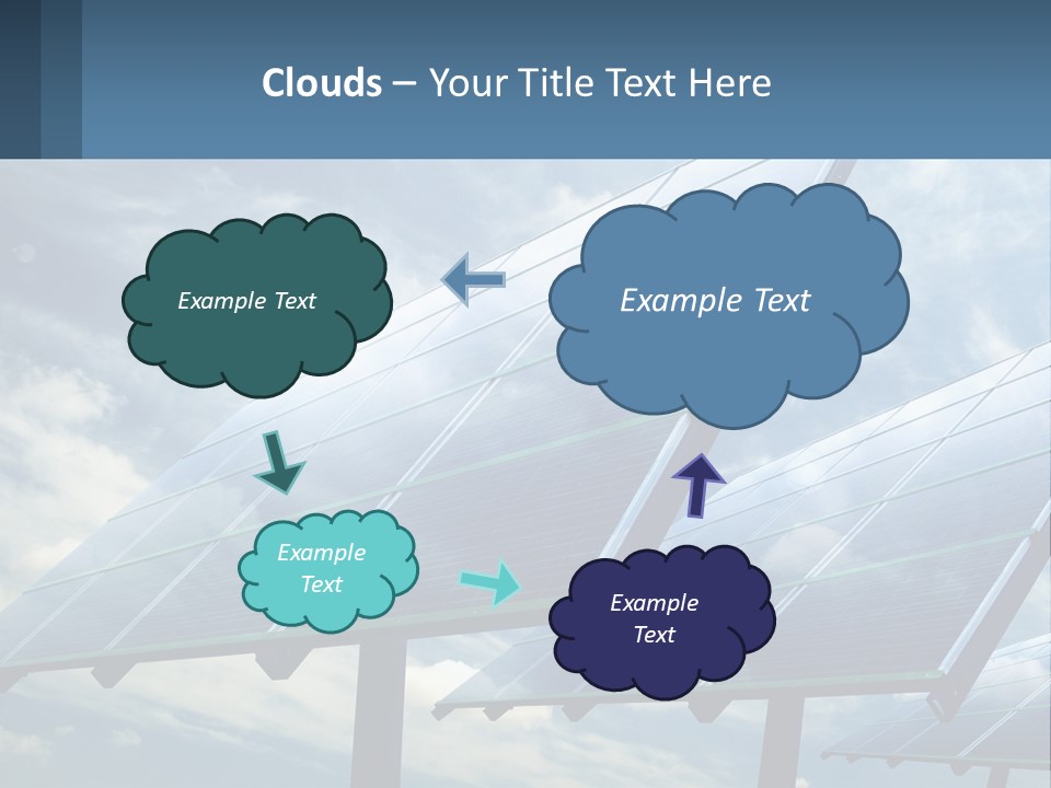 A Row Of Solar Panels On A Sunny Day PowerPoint Template