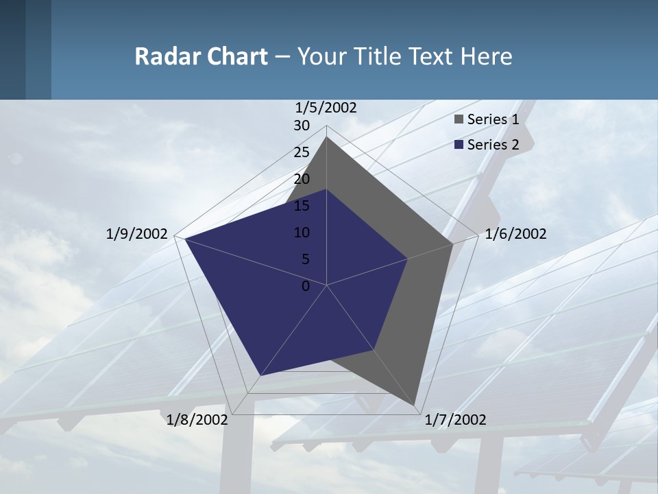 A Row Of Solar Panels On A Sunny Day PowerPoint Template