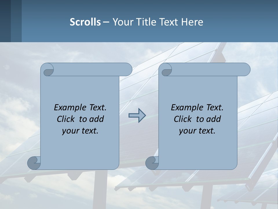 A Row Of Solar Panels On A Sunny Day PowerPoint Template