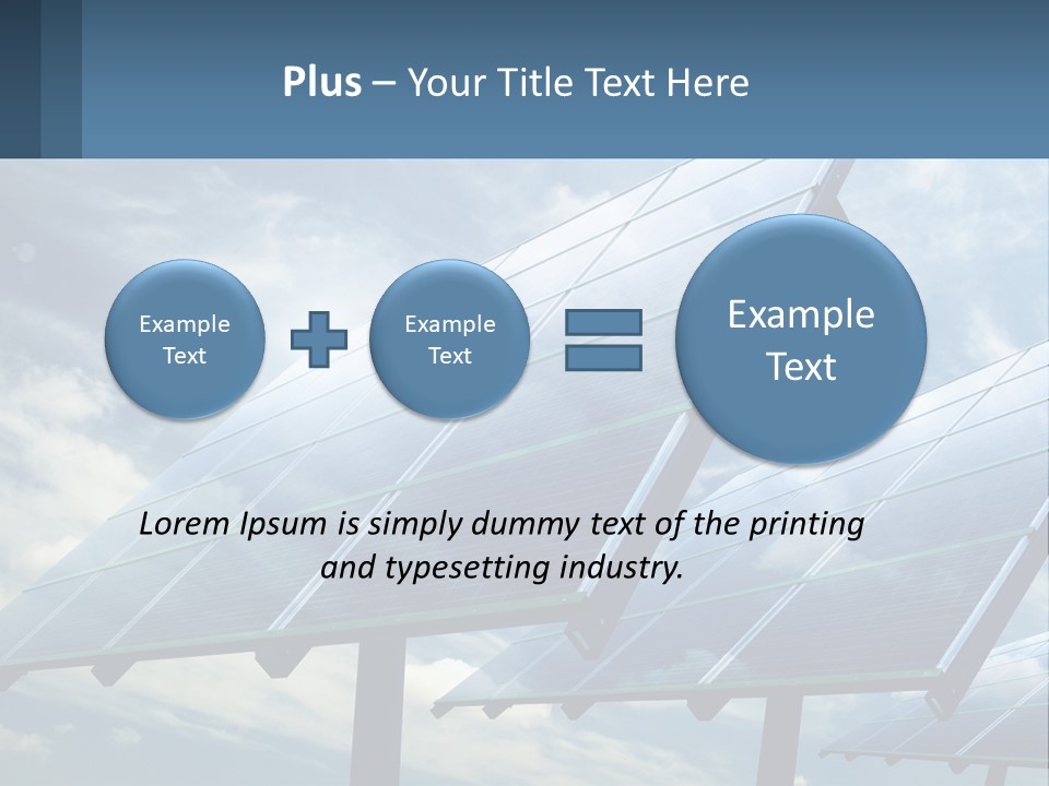 A Row Of Solar Panels On A Sunny Day PowerPoint Template