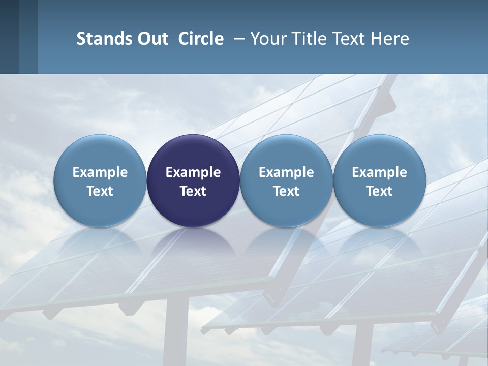 A Row Of Solar Panels On A Sunny Day PowerPoint Template