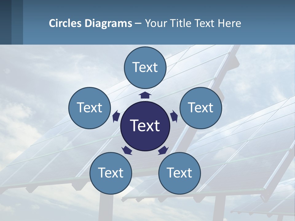 A Row Of Solar Panels On A Sunny Day PowerPoint Template
