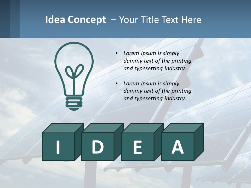A Row Of Solar Panels On A Sunny Day PowerPoint Template