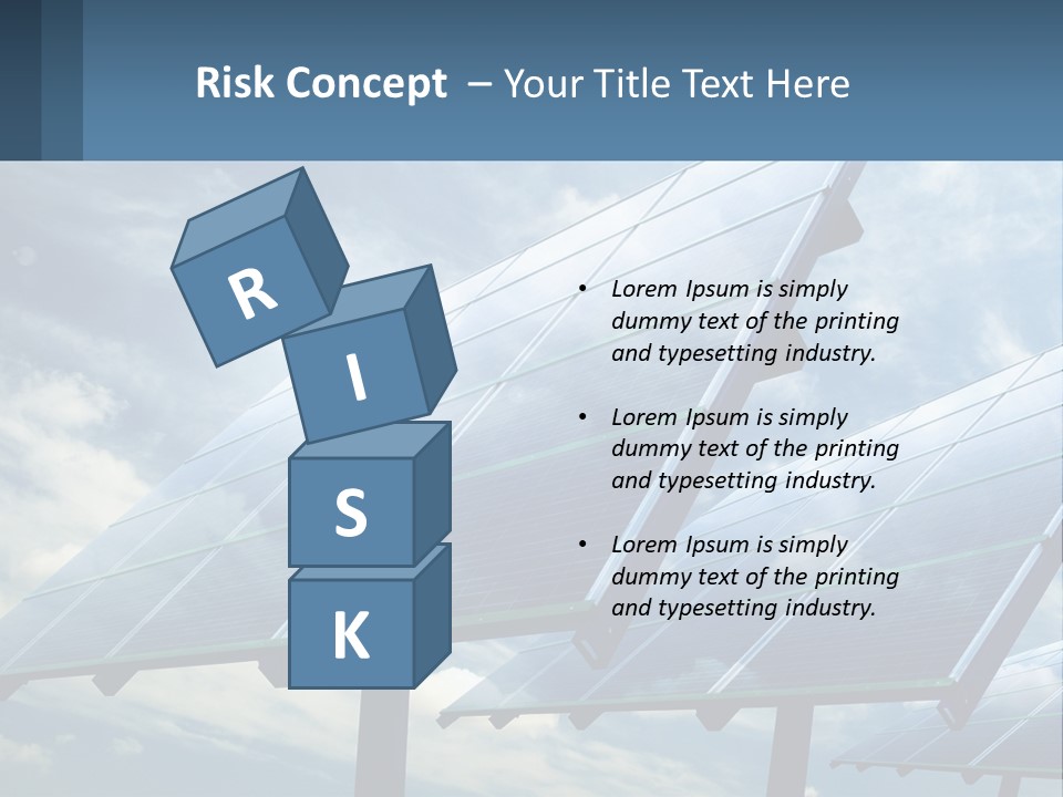 A Row Of Solar Panels On A Sunny Day PowerPoint Template