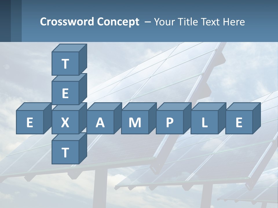 A Row Of Solar Panels On A Sunny Day PowerPoint Template