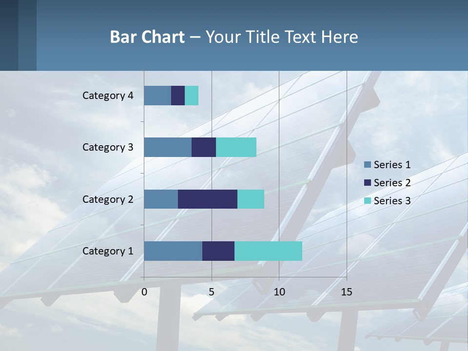 A Row Of Solar Panels On A Sunny Day PowerPoint Template