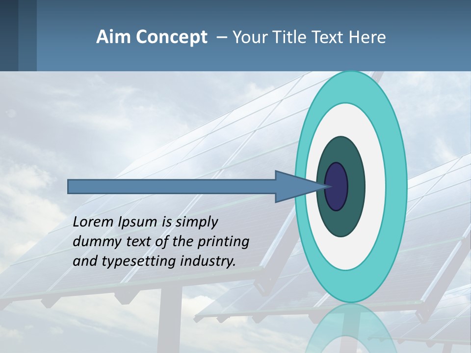A Row Of Solar Panels On A Sunny Day PowerPoint Template