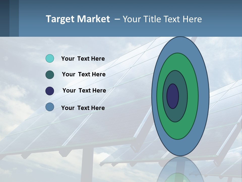 A Row Of Solar Panels On A Sunny Day PowerPoint Template