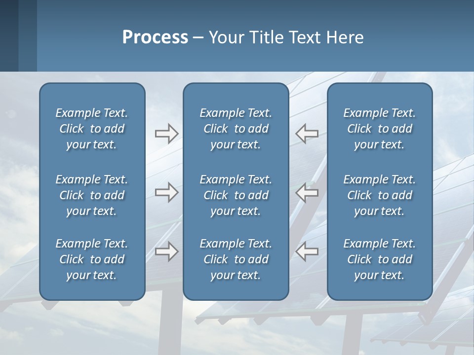 A Row Of Solar Panels On A Sunny Day PowerPoint Template