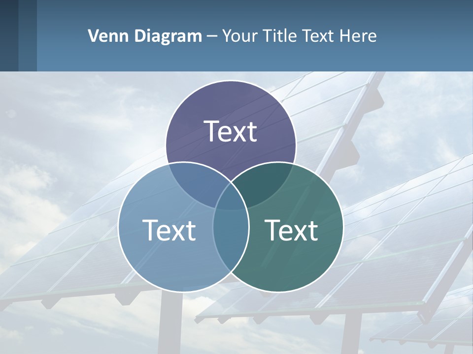A Row Of Solar Panels On A Sunny Day PowerPoint Template