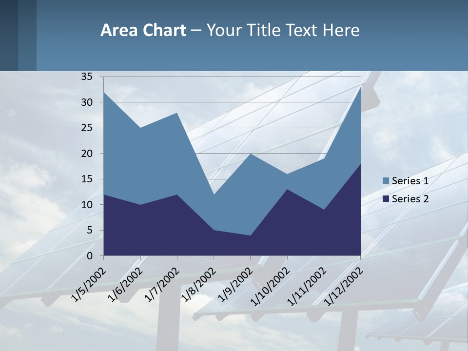 A Row Of Solar Panels On A Sunny Day PowerPoint Template