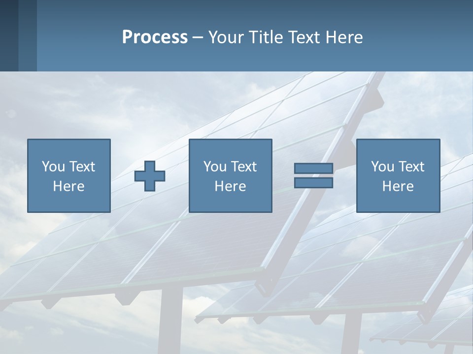 A Row Of Solar Panels On A Sunny Day PowerPoint Template