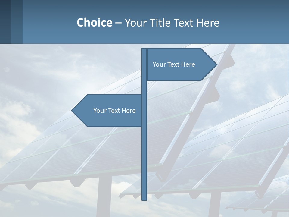A Row Of Solar Panels On A Sunny Day PowerPoint Template