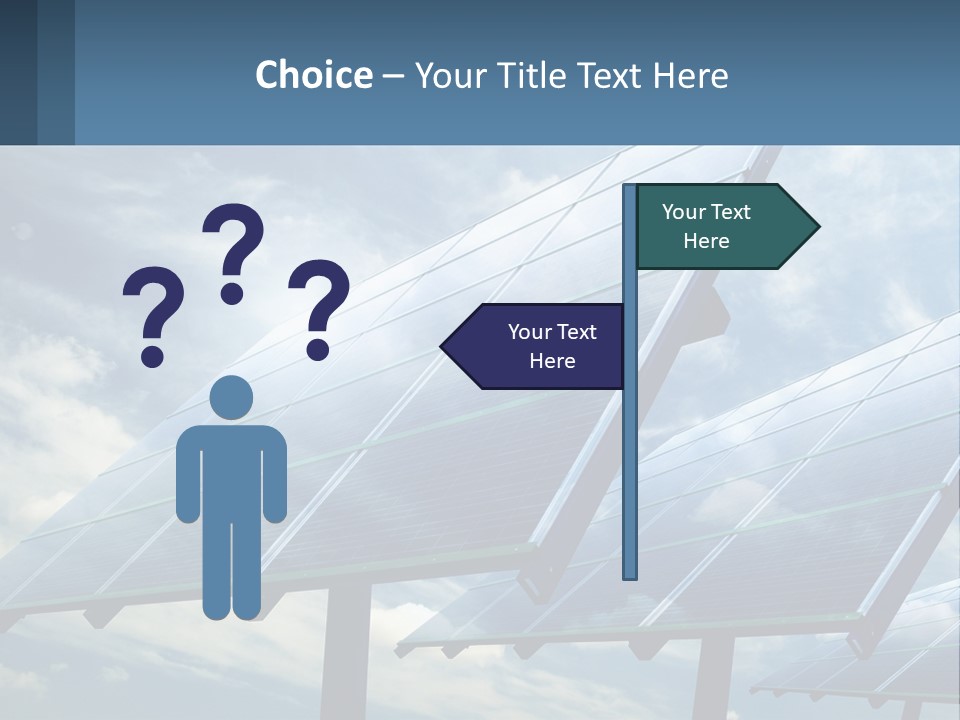 A Row Of Solar Panels On A Sunny Day PowerPoint Template