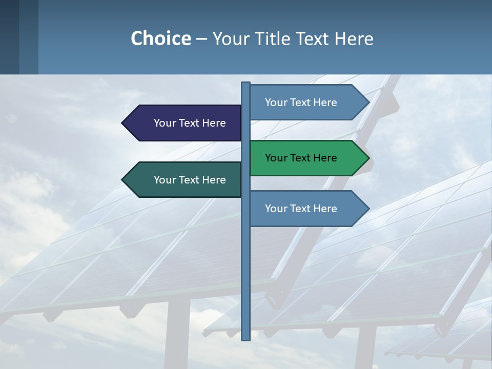 A Row Of Solar Panels On A Sunny Day PowerPoint Template