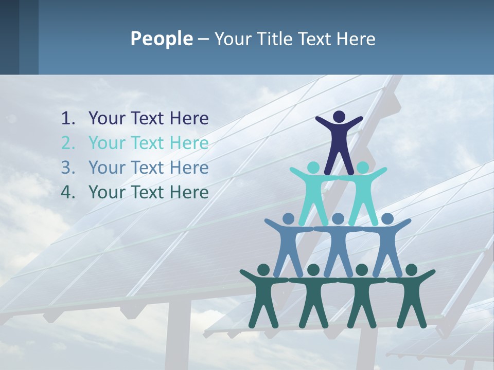 A Row Of Solar Panels On A Sunny Day PowerPoint Template