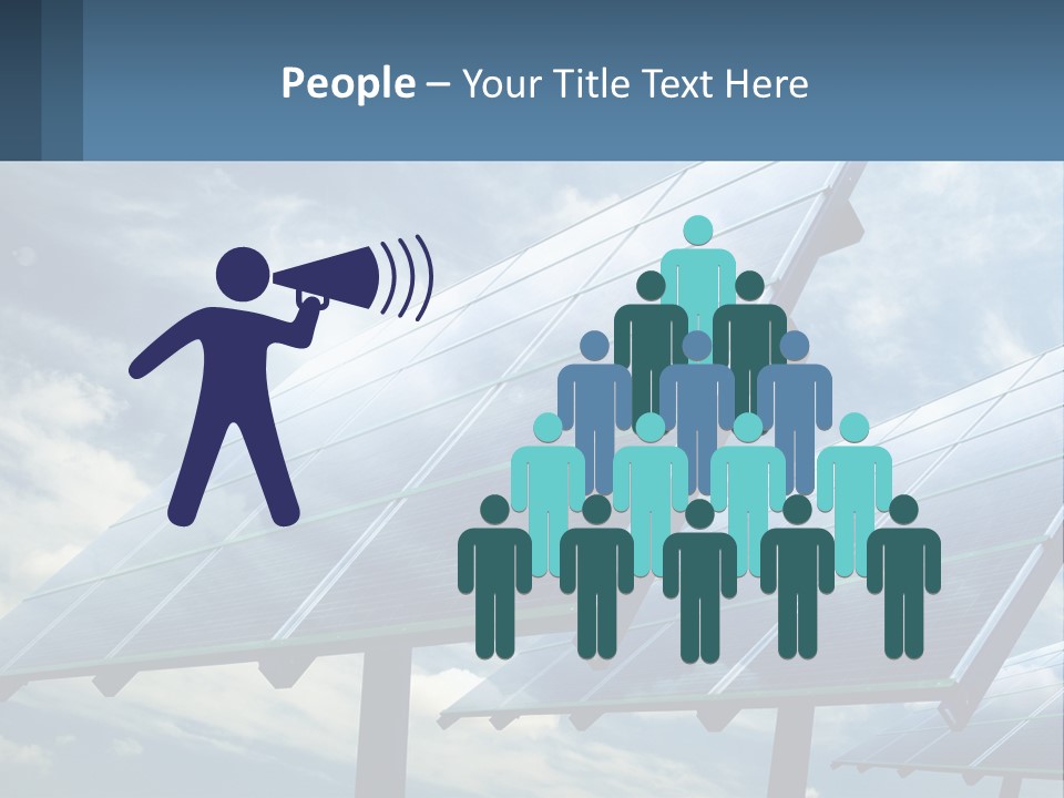 A Row Of Solar Panels On A Sunny Day PowerPoint Template