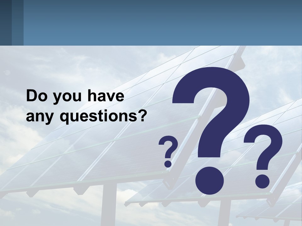 A Row Of Solar Panels On A Sunny Day PowerPoint Template