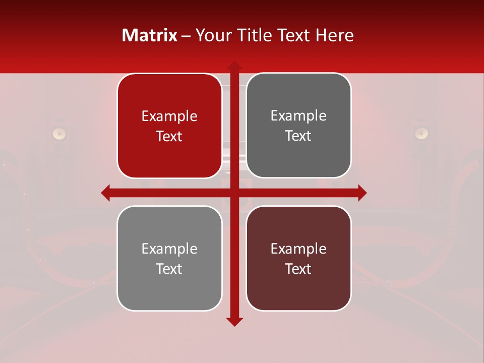 A Red Room With Two Chairs And A Television PowerPoint Template