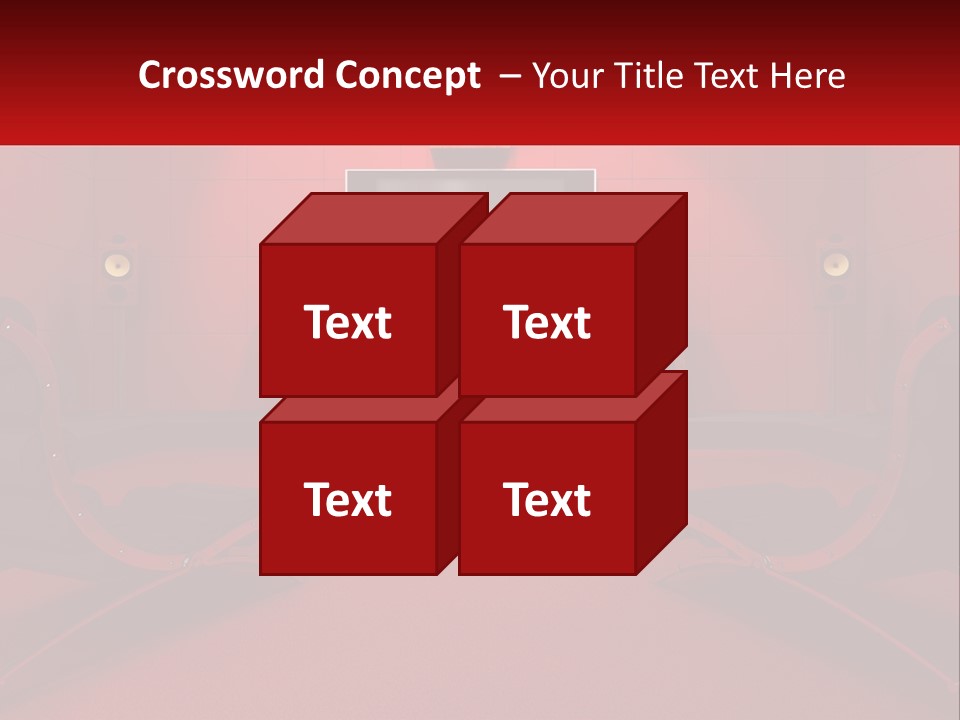 A Red Room With Two Chairs And A Television PowerPoint Template