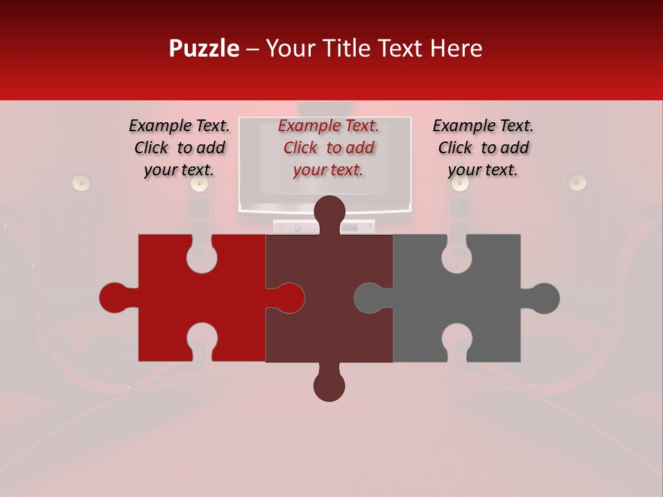 A Red Room With Two Chairs And A Television PowerPoint Template