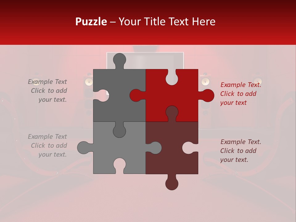 A Red Room With Two Chairs And A Television PowerPoint Template