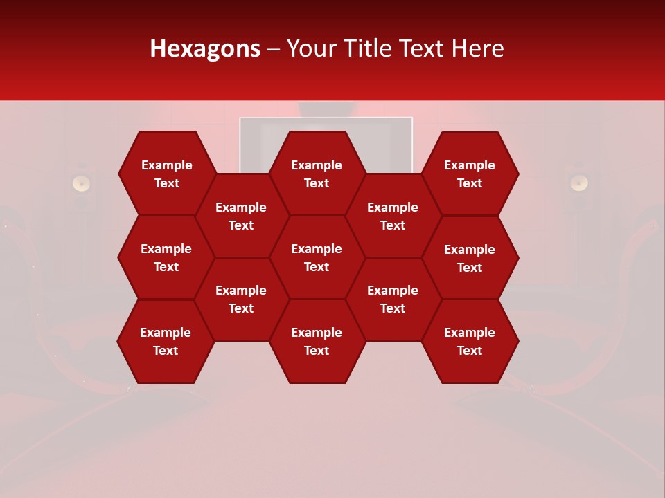 A Red Room With Two Chairs And A Television PowerPoint Template