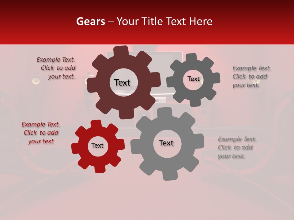 A Red Room With Two Chairs And A Television PowerPoint Template