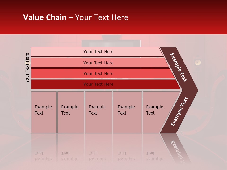 A Red Room With Two Chairs And A Television PowerPoint Template