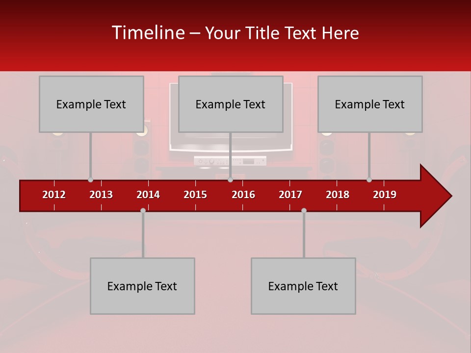 A Red Room With Two Chairs And A Television PowerPoint Template