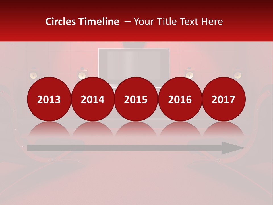 A Red Room With Two Chairs And A Television PowerPoint Template