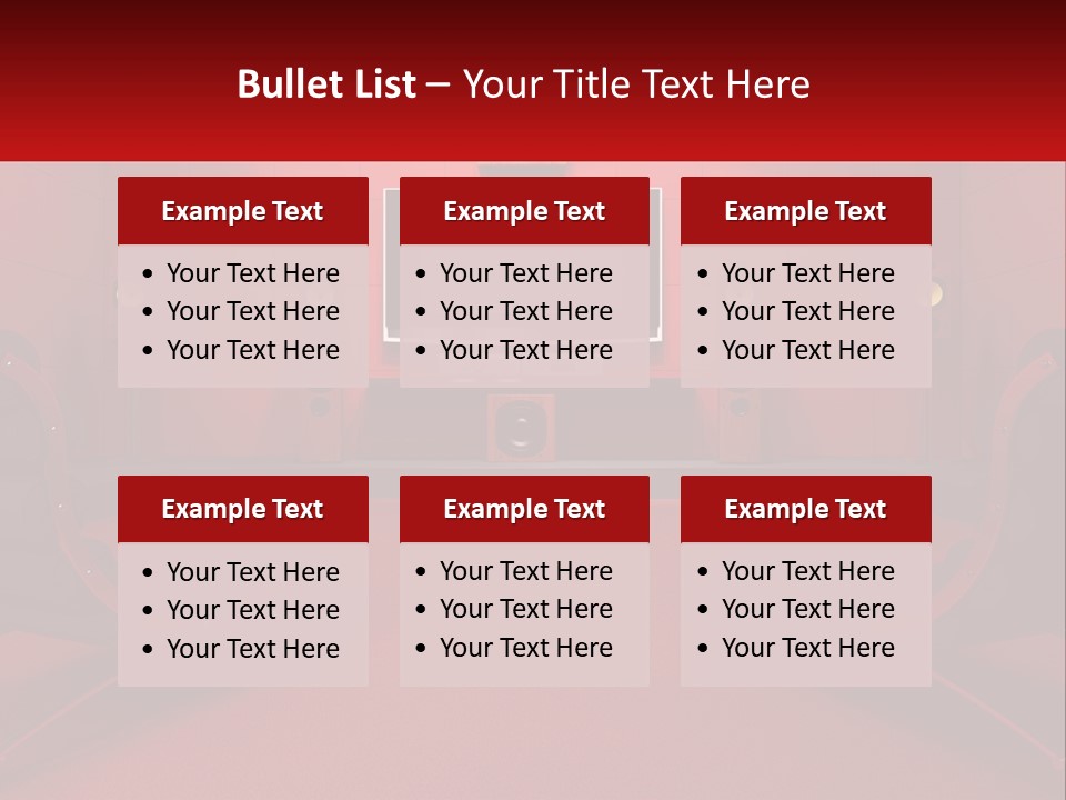 A Red Room With Two Chairs And A Television PowerPoint Template