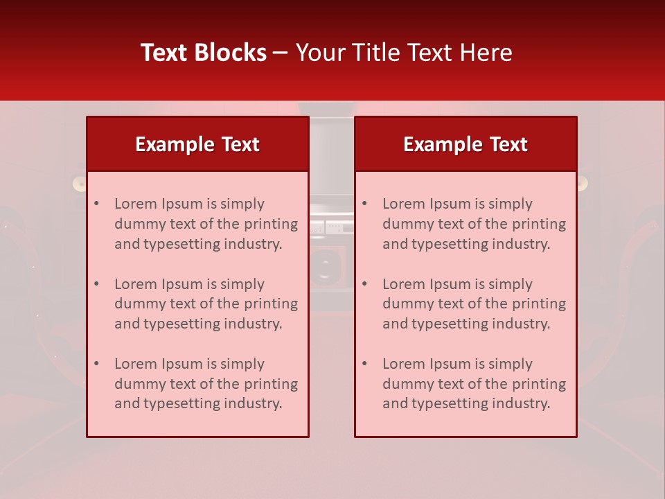 A Red Room With Two Chairs And A Television PowerPoint Template