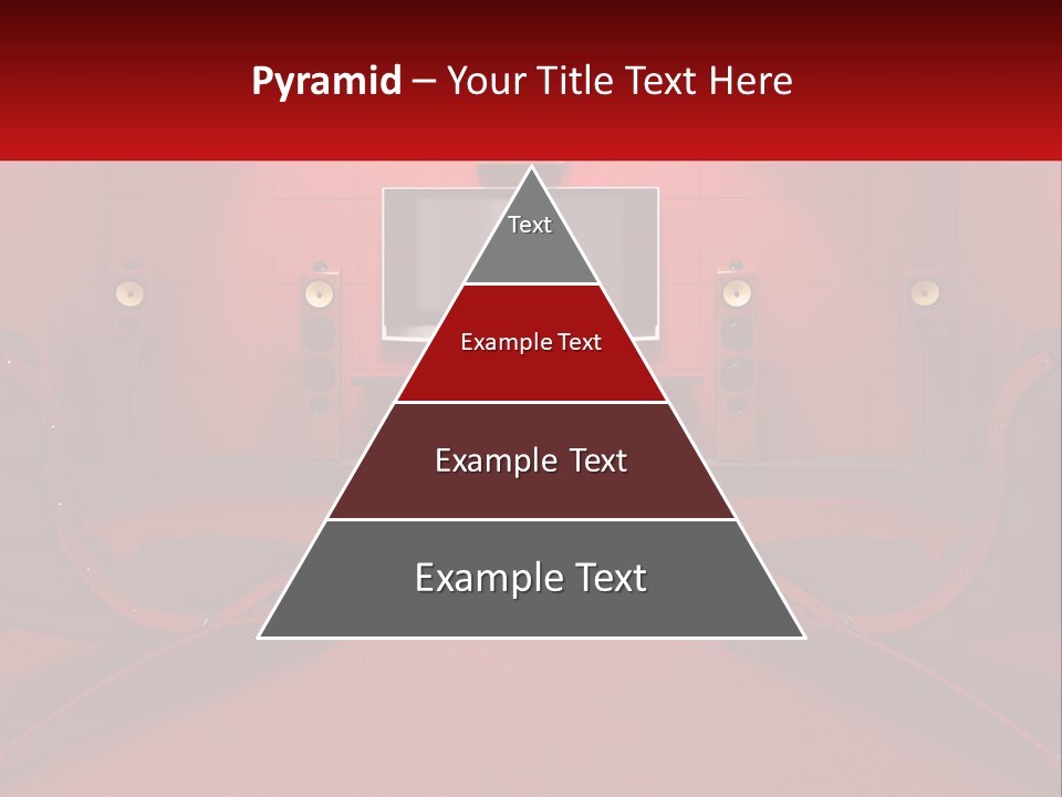 A Red Room With Two Chairs And A Television PowerPoint Template