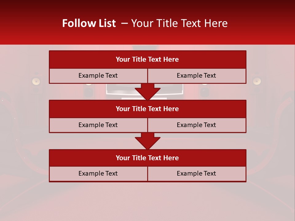 A Red Room With Two Chairs And A Television PowerPoint Template