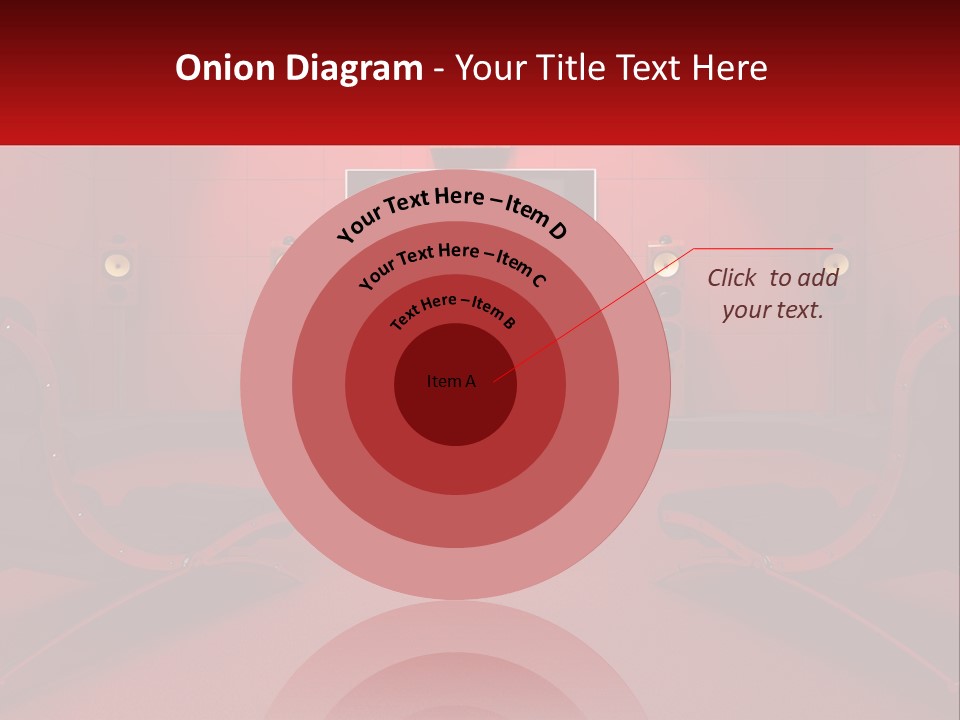 A Red Room With Two Chairs And A Television PowerPoint Template