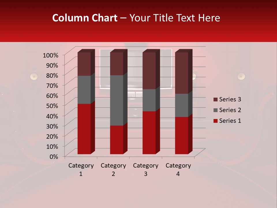 A Red Room With Two Chairs And A Television PowerPoint Template