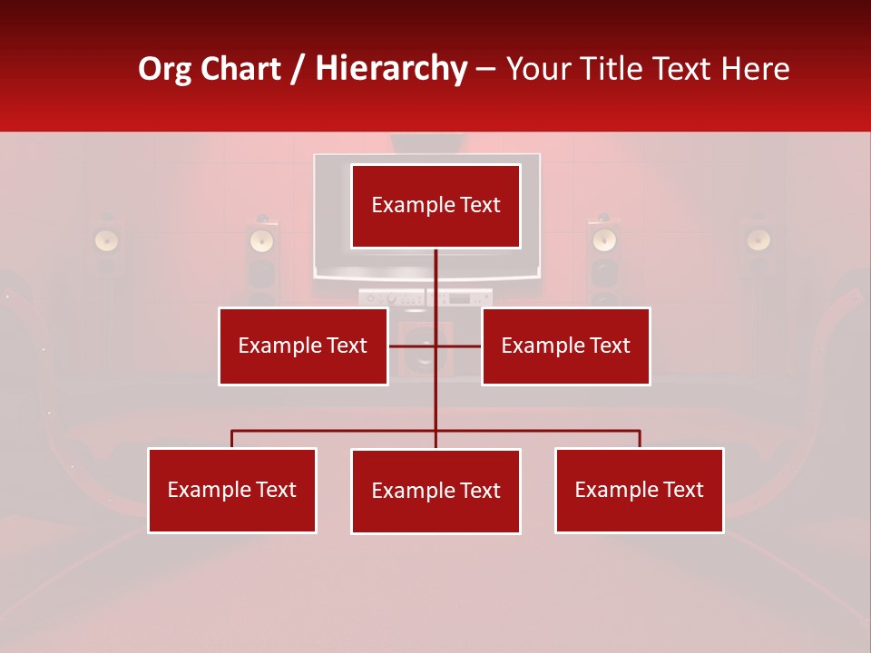 A Red Room With Two Chairs And A Television PowerPoint Template