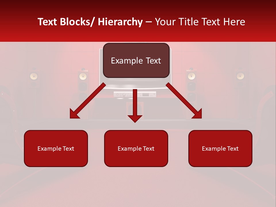 A Red Room With Two Chairs And A Television PowerPoint Template