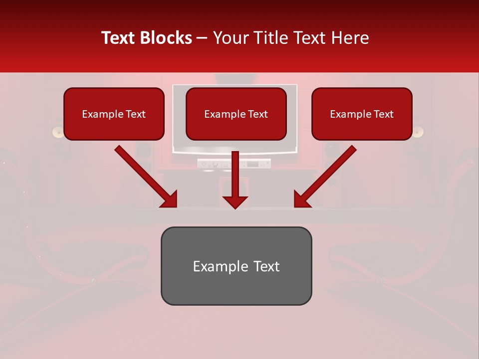 A Red Room With Two Chairs And A Television PowerPoint Template