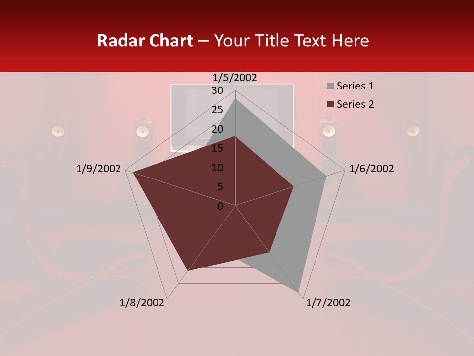 A Red Room With Two Chairs And A Television PowerPoint Template