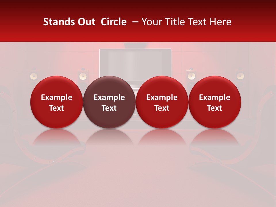 A Red Room With Two Chairs And A Television PowerPoint Template